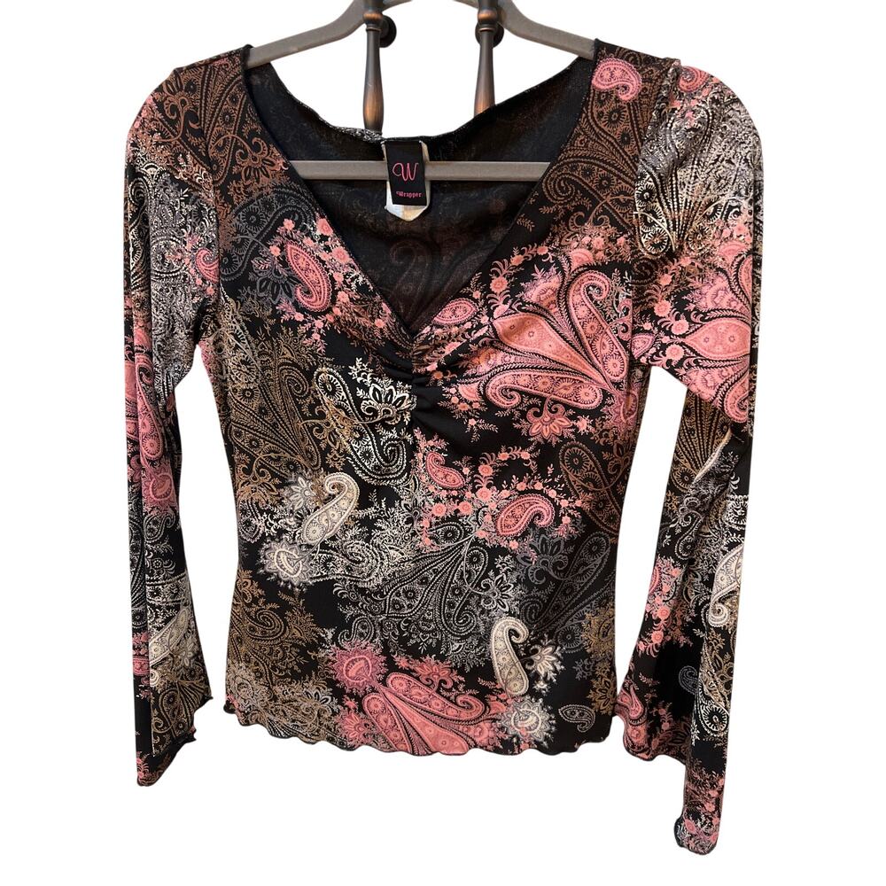 Wrapper Flair Sleeve Pink Black Paisley Whimsy Goth Medium